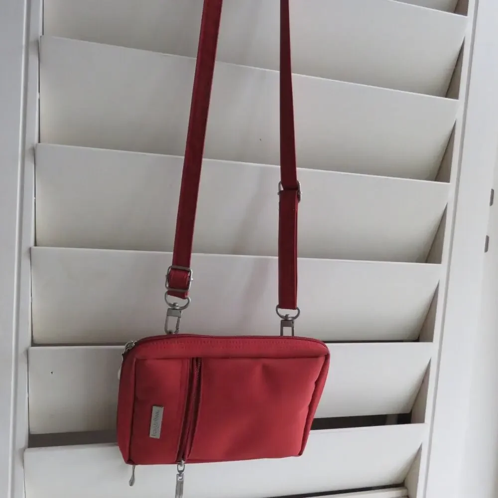 Baggallini Small Red Crossbody Bag and Waist Bag lots of zippered compartments